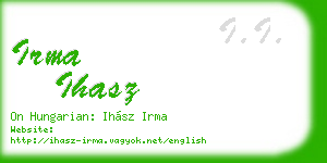 irma ihasz business card